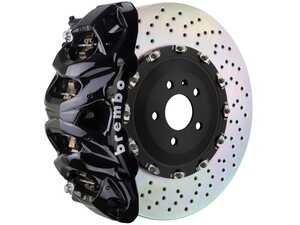 ES#5456142 - 1Q1.9615A1 - 412x38 2-Piece - Brembo GT Systems - 02-08 G500, 03-04 G55 AMG, 09-18 G550 - Black - F - Cast Monobloc Radial Mount - Drilled - Vented Curved 48 Vane - Brembo - Mercedes Benz
