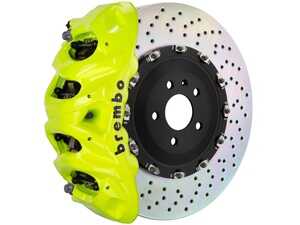 ES#5456145 - 1Q1.9615A7 - 412x38 2-Piece - Brembo GT Systems - 02-08 G500, 03-04 G55 AMG, 09-18 G550 - Fluo. Yellow - F - Cast Monobloc Radial Mount - Drilled - Vented Curved 48 Vane - Brembo - Mercedes Benz