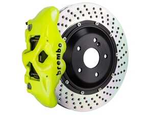 ES#5456281 - 2S1.9009A7 - 380x28 2-Piece - Brembo GT Systems - 05-11 G55 AMG, 12-18 G63 AMG, G65 AMG - Fluo. Yellow - R - Cast Monobloc Radial Mount - Drilled - Vented Curved Vane - Brembo - Mercedes Benz