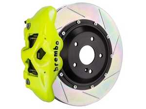 ES#5456285 - 2S2.9009A7 - 380x28 2-Piece - Brembo GT Systems - 05-11 G55 AMG, 12-18 G63 AMG, G65 AMG - Fluo. Yellow - R - Cast Monobloc Radial Mount - Slotted Type-1 - Vented Curved Vane - Brembo - Mercedes Benz