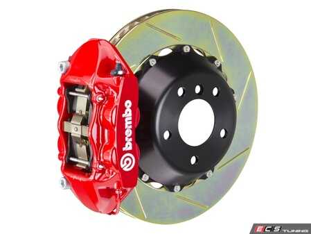 ES#2854252 - 2P2.8033A2 - 08-13 M3 (E90, E92, E93), Rear, Slotted, Red, 4 Piston, 345x28 2-Piece - Brembo - BMW