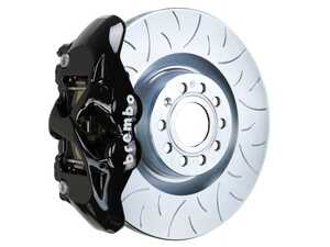 ES#3476984 - 1S5.8002A1 - Brembo GT Front Big Brake Kit - 1 Piece Slotted (type 3) Rotors (345x30) - Featuring Black 4 piston calipers, stainless brake lines, and Brembo Sport brake pads - Brembo - Audi Volkswagen