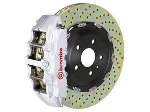 ES#5455939 - 1G1.8501A3 - 365x34 2-Piece - Brembo GT Systems - 02-08 G500, 03-04 G55 AMG, 09-18 G550 - Silver - F - Cast Monobloc Radial Mount - Drilled - Vented Curved Vane - Brembo - Mercedes Benz