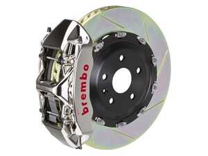 ES#5456060 - 1N2.9074AR - 380x34 2-Piece - Brembo GT-R Systems - 14-18 A45 AMG (W176), 14-19 CLA45 AMG (C117), 15-19 GLA45 AMG (X156) - Nickel Plated - F - Billet Monobloc Radial Mount - Slotted Type-1 - Vented Curved Vane - Brembo - Mercedes Benz