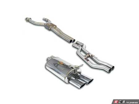 ES#5456708 - w210e55sscbKT - Supersprint Cat Back Exhaust System - W210 E55 AMG - Unlock the legendary M113 V8 rumble and maximize exhaust flow with a handcrafted Italian performance exhaust featuring high flow metallic cats. - Supersprint - Mercedes Benz