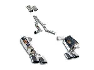 ES#5456719 - w212m156sscbKT - Supersprint Cat Back Exhaust System - W212 E63 AMG M156 Sedan  - Unleash the brutal high revving roar of your naturally aspirated 6.2L M156 V8 with a handcrafted Italian true dual cat back exhaust featuring an integrated X Pipe. - Supersprint - Mercedes Benz