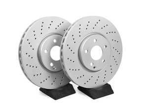 ES#5444786 - 2114211112-xKT - Front V5 Drilled Brake Rotors - Pair (330x32) - Precision manufactured for consistent stopping power during high performance driving. Featuring a GeoSpec corrosion-resistant coating. - ECS - Mercedes Benz