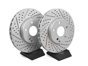 ES#5444802 - 2114210812-xsKT - Front V5 Drilled & Slotted Brake Rotors - Pair (295x28) - Precision manufactured for consistent stopping power during high performance driving. Featuring a GeoSpec corrosion-resistant coating. - ECS - Mercedes Benz