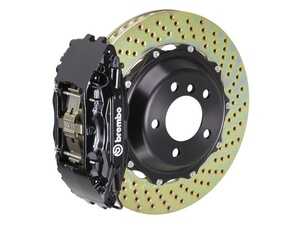 ES#2849350 - 1B1.8015A1 - 01-06 M3 (E46), 06-08 Z4 M-Coupe/Roadster (E85, E86), Front, Drilled, Black, 4 Piston, 355x32 2-Piece - Brembo - BMW