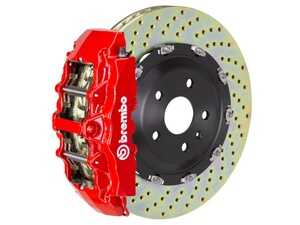 ES#2849837 - 1G1.9007A2 - 02-05 7-Series (Through 3/05 Production) (E65, E66), 05-08 7-Series (After 3/05 Production) (E65, E66), Front, Drilled, Red, 8 Piston, 380x34 2-Piece - Brembo - BMW