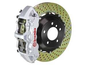 ES#2850428 - 1M1.8007A3 - 95-99 M3 (E36), 98-02 Z3 M-Coupe/Roadster, Front, Drilled, Silver, 6 Piston, 355x32 2-Piece - Brembo - BMW