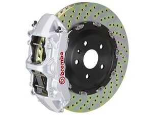 ES#2851850 - 1N1.8509A3 - 11+ 528i, xDrive (F10, F11), 11+ 535i, xDrive (F10, F11), Front, Drilled, Silver, 6 Piston, 365x34 2-Piece - Brembo - BMW