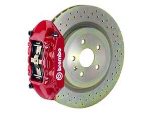 ES#2853091 - 1P4.6001A2 - 66-89 911S, SC, Carrera, Front, Drilled, Red, 4 Piston, 323x28 1-Piece - Brembo - Porsche