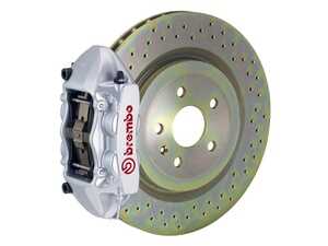 ES#2853092 - 1P4.6001A3 - 66-89 911S, SC, Carrera, Front, Drilled, Silver, 4 Piston, 323x28 1-Piece - Brembo - Porsche