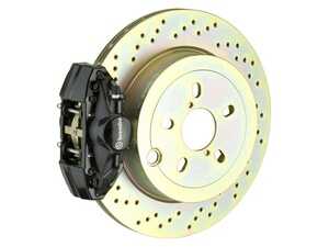 ES#2853540 - 2E4.4002A1 - 99-05 323i, 325i, 328i (Excluding xDrive) (E46), Rear, Drilled, Black, 2 Piston, 294x19 1-Piece - Brembo - BMW