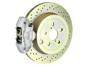ES#2853542 - 2E4.4002A3 - 99-05 323i, 325i, 328i (Excluding xDrive) (E46), Rear, Drilled, Silver, 2 Piston, 294x19 1-Piece - Brembo - BMW