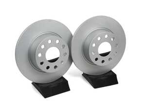 ES#4908223 - 5QN615601A-P - Rear V5 Plain Brake Rotors - Set (272x10) - Precision manufactured and featuring a GeoSpec corrosion-resistant coating. OE reference 5QN615601A - ECS - Volkswagen