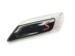 ES#4459457 - 63135A0F6D3 - Side Turn Signal & Grille S Black Line - Clear - Left - Black  side vent section on the quarter panel - Genuine MINI - MINI