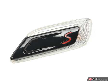ES#4459457 - 63135A0F6D3 - Side Turn Signal & Grille S Black Line - Clear - Left - Black  side vent section on the quarter panel - Genuine MINI - MINI