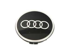 ES#4266594 - 81A601170 - Center Cap - Priced Each - The perfect OEM finishing touch for modern Audi wheels, featuring a 61mm high-gloss black face and iconic chrome rings. - Genuine Volkswagen Audi - Audi