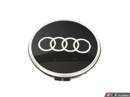 ES#4266594 - 81A601170 - Center Cap - Priced Each - The perfect OEM finishing touch for modern Audi wheels, featuring a 61mm high-gloss black face and iconic chrome rings. - Genuine Volkswagen Audi - Audi