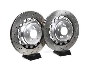 ES#5397082 - f87m2crrKT - Rear Brake Rotors - Pair (380x28mm) - Features SHW Performance cross-drilled rotors - SHW Performance - BMW