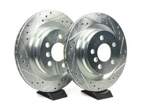 ES#5340816 - WGPN1-31073 - R1 Concepts Disc Brake Rotor Set - Drilled/Slotted JCW  Rear - Pair 11.811" (300x20) - Upgrade to a drilled/slotted  rotors for improved braking - R1 Concepts - BMW MINI
