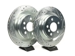 R1 Concepts Disc Brake Rotor Set - Drilled/Slotted JCW  Rear - Pair 11.811