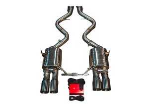 ES#5456623 - E9XM3AXLBRBRSH - Valved Stainless Axle-Back Exhaust System - 3.5" Brushed Steel Tips - Upgrade the exhaust sound of your BMW - T304 Stainless Steel with Vacuum-Operated Valves - Valvetronic Designs - BMW