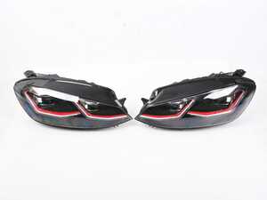 ES#5456295 - 5GM941-PRO-R - Full LED Projector Headlight Set - With Red Strips *Scratch And Dent* - Features dual projectors and LED switchback DRLs/sequential indicators - Scratch & Dent - Volkswagen
