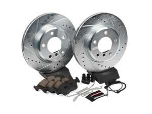 ES#3157875 - K869 - Z23 Evolution Sport Brake Kit - Front - Includes drilled and slotted rotors, carbon fiber infused ceramic brake pads, and all new premium hardware. - Power Stop - BMW