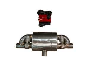 ES#5457426 - UVM63MMTSTYLEX1 - Universal T-Style Valved Muffler Kit - Single Inlet / Dual Outlet - 2.5" (63mm) - 1 Muffler - Upgrade your ride with the Valvetronic Designs universal valve muffler kit, a premium T304 stainless steel solution that delivers an aggressive, valved exhaust note at the click of a button - Valvetronic Designs - Audi BMW Volkswagen Mercedes Benz MINI Porsche