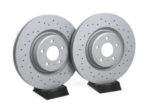 ES#4662418 - 95b615301mkt1KT - Front Brake Rotors - Pair (345x30) - Featuring Zimmermann Sport Cross-Drilled Rotors With "Coat Z" coating for corrosion resistance - Zimmermann - Porsche