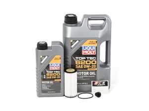 ES#5444997 - Q5ETRONOSKT1 - Liqui Moly Top Tec - Oil Service Kit (0W-20) - Includes 0W-20 Liqui Moly oil, Hengst filter, and Bremmen Parts drain plug - Assembled By ECS - Audi