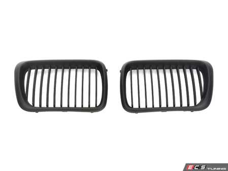 ES#1892381 - BM01-3602-B - Facelift Style Blackout Grille Set - Matte Black - E36 LCI - Add black out styling to your facelift E36 BMW in minutes! - ECS - BMW