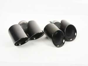 ES#5457076 - 9910800325B - Porsche 991.1 Sport Quad Exhaust Tips Pair - Black *Scratch And Dent* - Converts dual exhaust pipes to sport quad black tips! - Scratch & Dent - Porsche