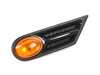 ES#4623914 - 63137260201 - Side Turn Signal & Grille - Amber - Left - Black side vent section on the quarter panel ; black gloss - Bremmen Parts - MINI