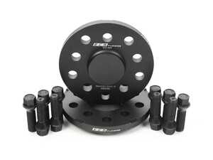 ES#2863234 - 002403ECS02AKT4 - Wheel Spacer & Bolt Kit - 12.5mm - With Dust Cap - with Black Conical Seat Bolts - Includes everything you need to install spacers on two wheels - ECS - Audi Volkswagen