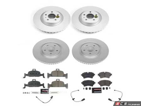 ES#4794805 - CRK8552 - Power Stop Z23 Evolution Sport Front & Rear Brake Kit (338mm/330mm) - A direct-fit upgrade with GEOMET coated plain rotors and low-dust carbon-fiber ceramic pads. - Power Stop - Audi