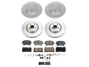 ES#4795009 - CRK9026 - Power Stop Z23 Evolution Sport Front & Rear Brake Kit (345mm/330mm) - A direct-fit upgrade with GEOMET coated plain rotors and low-dust carbon-fiber ceramic pads. - Power Stop - Audi