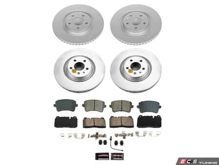 ES#4795009 - CRK9026 - Power Stop Z23 Evolution Sport Front & Rear Brake Kit (345mm/330mm) - A direct-fit upgrade with GEOMET coated plain rotors and low-dust carbon-fiber ceramic pads. - Power Stop - Audi