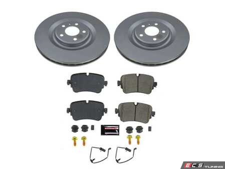 ES#4794664 - CRK8221 - Power Stop Z23 Evolution Sport Rear Brake Kit (350mm) - A direct-fit upgrade with GEOMET coated plain rotors and low-dust carbon-fiber ceramic pads. - Power Stop - Audi