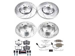 ES#3989957 - K530-26 - Power Stop Z26 Street Warrior Front & Rear Brake Kit (288mm/244mm) - A complete performance brake upgrade featuring drilled & slotted rotors and high-performance carbon-fiber ceramic pads. - Power Stop - Audi