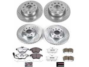 ES#3989998 - K5749-26 - Power Stop Z26 Street Warrior Front & Rear Brake Kit (288mm/255mm) - A complete performance brake upgrade featuring drilled & slotted rotors and high-performance carbon-fiber ceramic pads. - Power Stop - Volkswagen