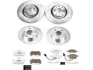 ES#3990428 - K7919-26 - Power Stop Z26 Street Warrior Front & Rear Brake Kit (312mm/245mm) - A complete performance brake upgrade featuring drilled & slotted rotors and high-performance carbon-fiber ceramic pads. - Power Stop - Audi