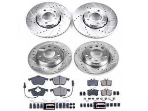 ES#3990425 - K7917 - Power Stop Z23 Evolution Sport Front & Rear Brake Kit (288mm/245mm) - A complete performance brake upgrade featuring drilled & slotted rotors and high-performance carbon-fiber ceramic pads. - Power Stop - Audi