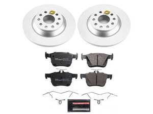 ES#4795469 - ESK7176 - Power Stop Euro-Stop Premium Rear Brake Kit (300mm) - An authentic OE-specification rear-wheel braking solution featuring European-sourced pads, high-carbon smooth Geomet coated rotors, and strict ECE-R90 certification. - Power Stop - Audi Volkswagen