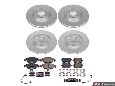 ES#4794956 - CRK8883 - Power Stop Z23 Evolution Sport Front & Rear Brake Kit (320mm/330mm) - A direct-fit upgrade with GEOMET coated plain rotors and low-dust carbon-fiber ceramic pads. - Power Stop - Audi