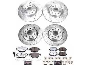 ES#3989859 - K2260-26 - Power Stop Z26 Street Warrior Front & Rear Brake Kit (312mm/286mm) - A complete performance brake upgrade featuring drilled & slotted rotors and high-performance carbon-fiber ceramic pads. - Power Stop - Audi Volkswagen