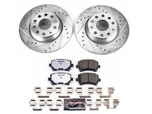 ES#3989860 - K2261-26 - Power Stop Z26 Street Warrior Rear Brake Kit (286mm) - A complete performance rear brake upgrade featuring drilled & slotted rotors and high-performance carbon-fiber ceramic pads. - Power Stop - Audi Volkswagen